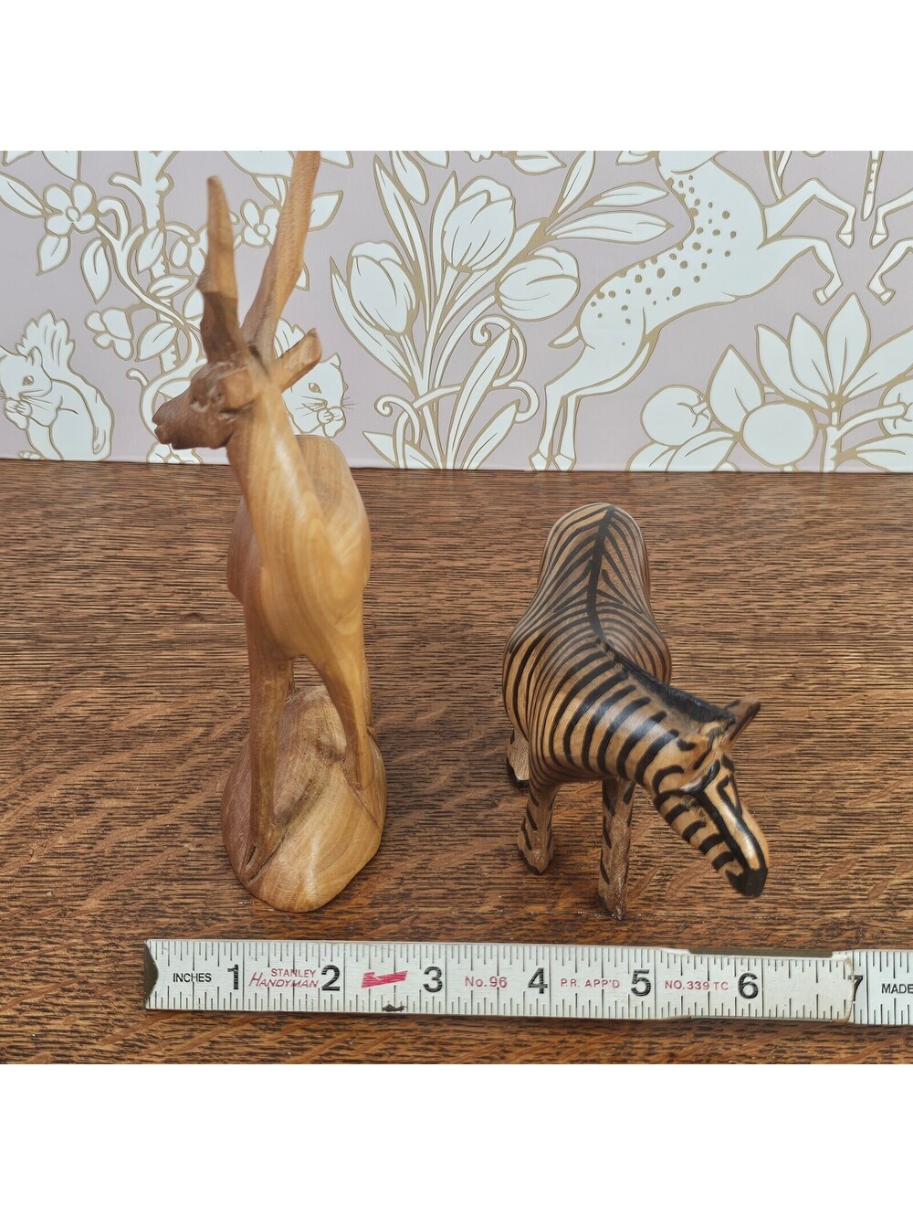 Vintage Hand Carved Wood Zebra & Gazelle Figurines African Safari Lot - Picture 11 of 15